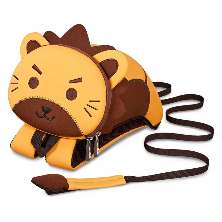 Toddler Backpack Leash, Mini Cute Cartoon Animal, Waterproof Travel Book Bag for Baby Boys Girls 3~6 Years (Lion)