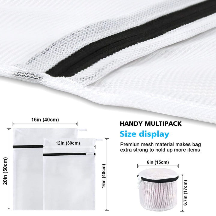 Durable Mesh Laundry Bags for Delicates,Have Hanger Loops (2XX-Large 24 x 24 inches, 2Large 16 x 20 inches)