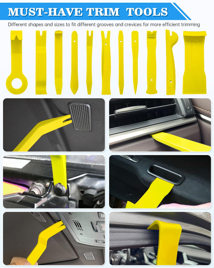 Poraxy 19Pcs Trim Removal Tool,Car Panel Door Audio Tri