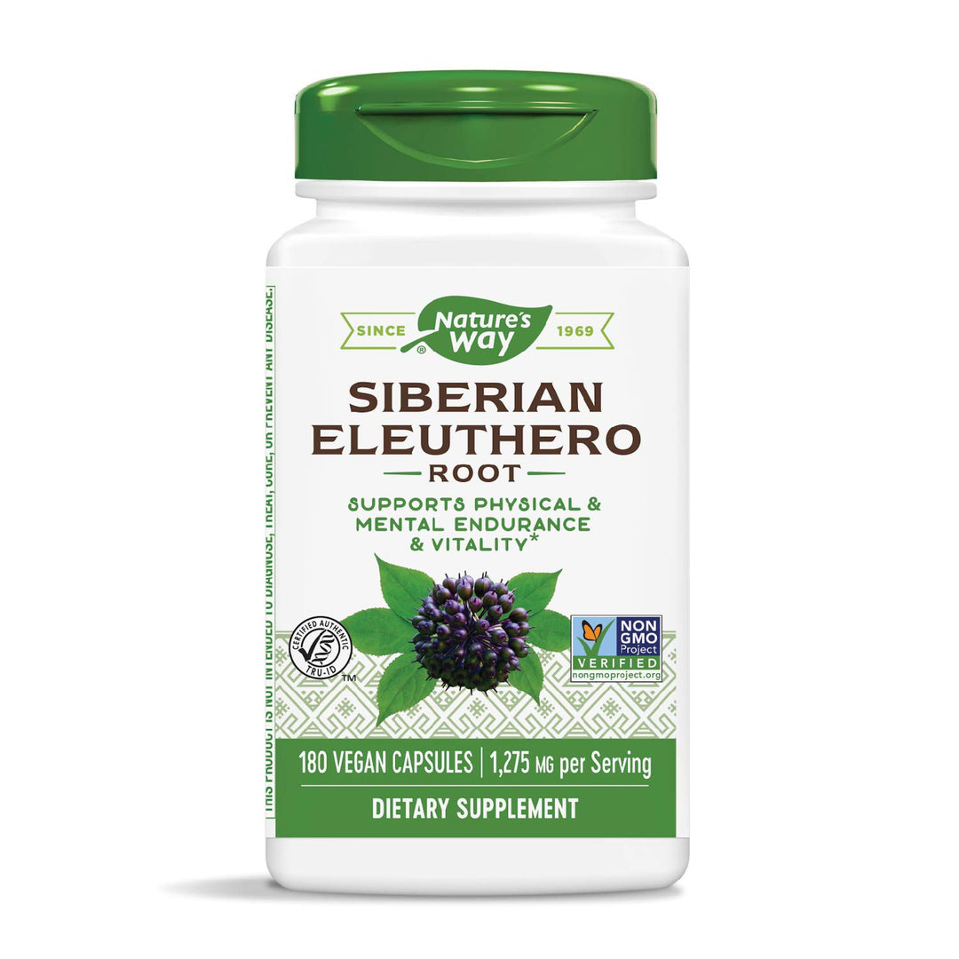 Nature&#39;s Way Premium Herbal Siberian Eleuthero, 1,275 mg per serving, 180 VCaps
