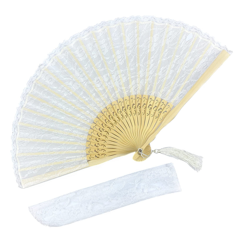8.3 Japanese Chinese fan white lace fan hand fans for women,folding fan handheld for wedding