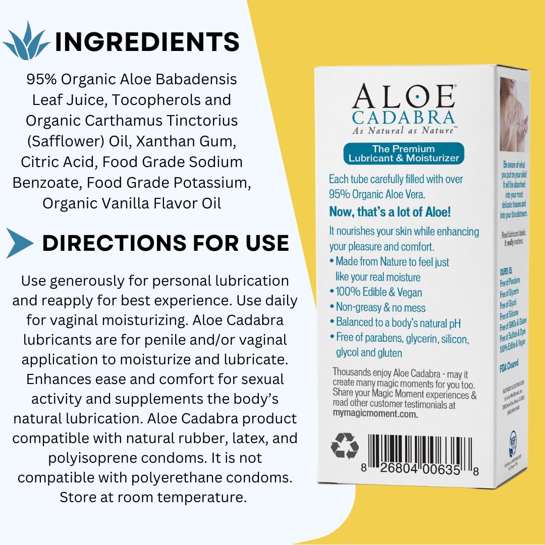 Aloe cadabra organic lubricant - pina colada 2.5 oz bottle by Seven Oaks Ranch