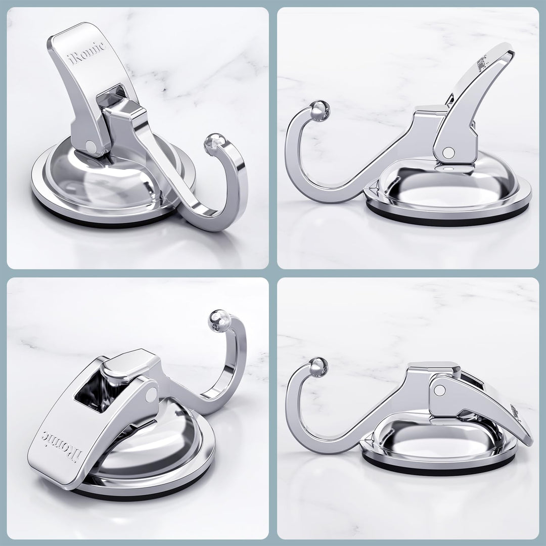 Heavy Duty Vacuum Suction Cup Hooks (2Pack) Specialized for Kitchen&amp;Bathroom&amp;Restroom Organization,