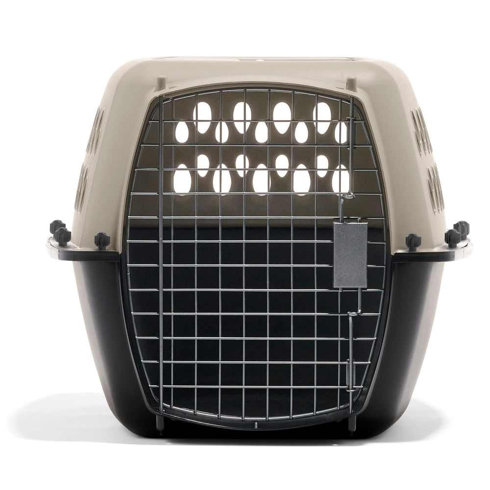 Vari Dog Kennel - Portable Dog Carriers & Crates for Small Dogs, Airline-Friendly, Durable Plastic, Pet Carrier For Home and Travel, 24 Inches, Taupe and Black