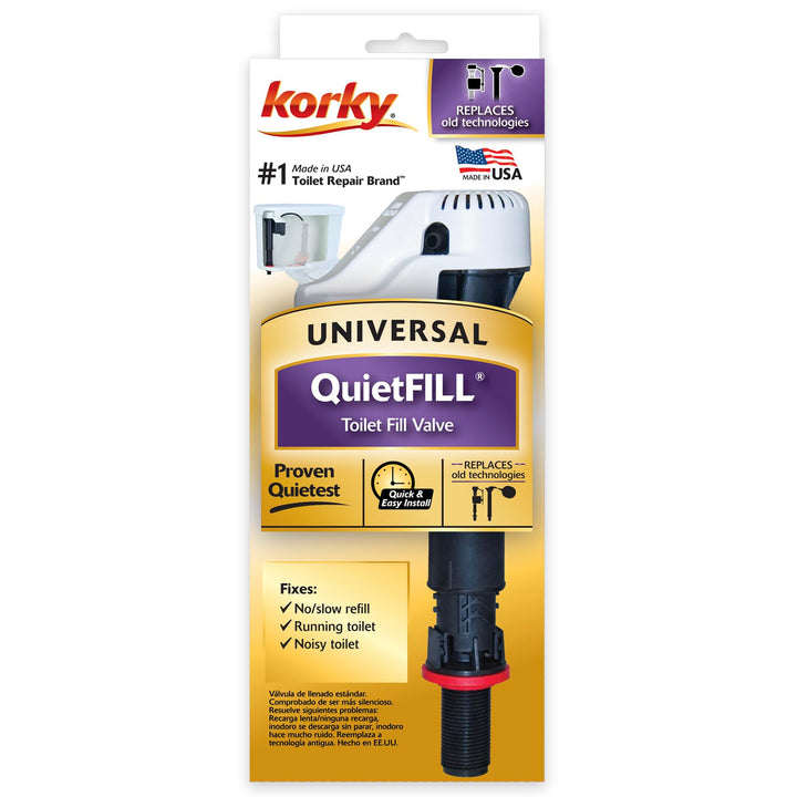 Korky 528 Toilet Fill Valve, Universal, Black(Packaging