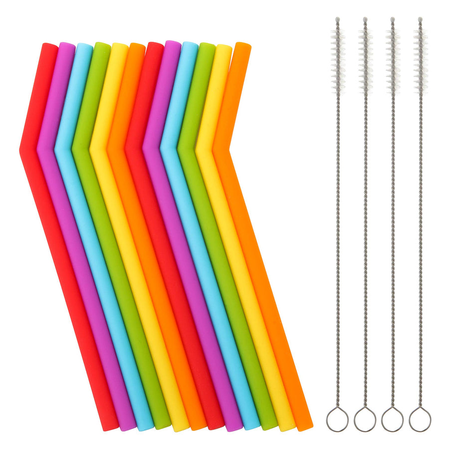 Reusable Silicone Straws for Toddlers & Kids - 12 p