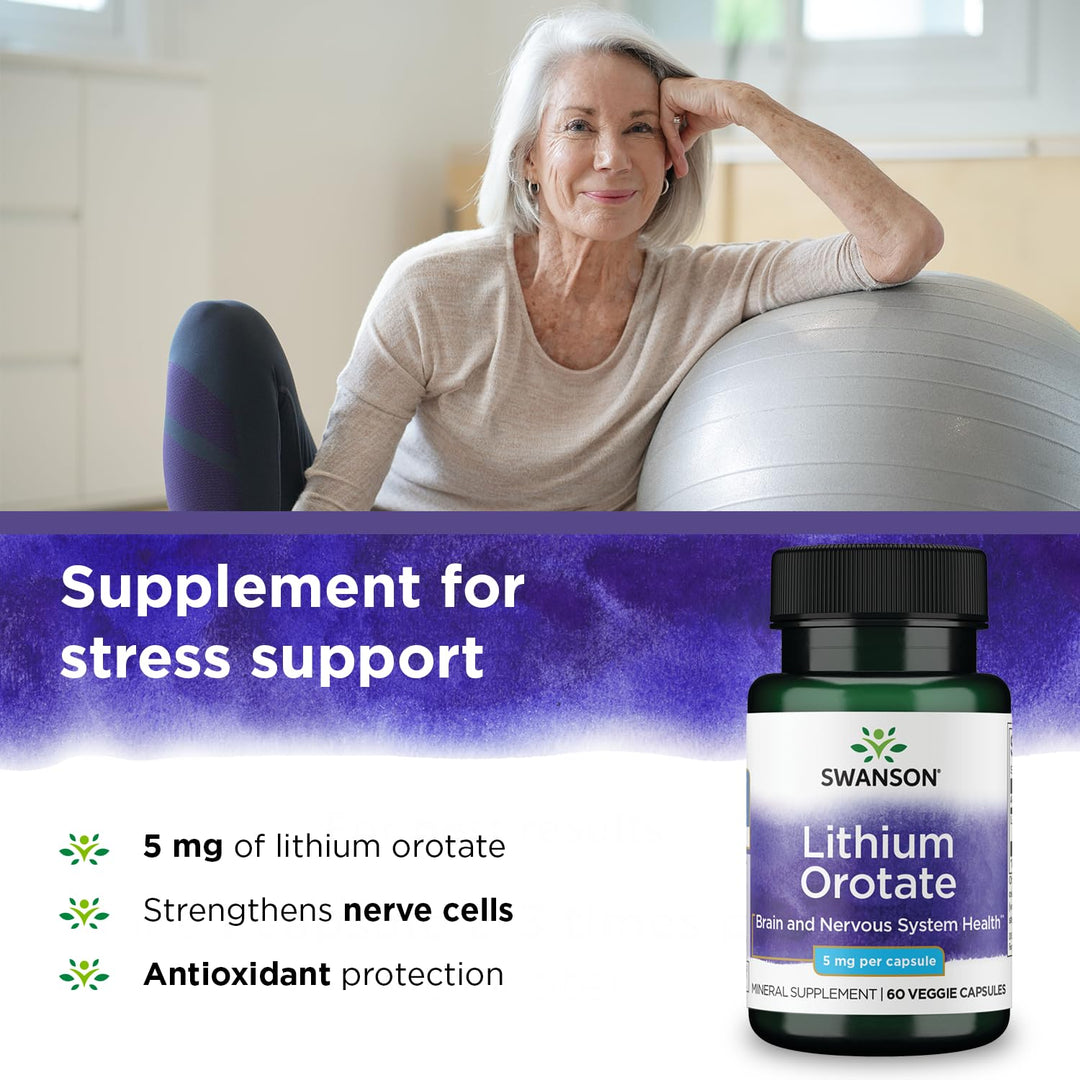 Swanson Lithium Orotate Antioxidant Mood Emotional Well