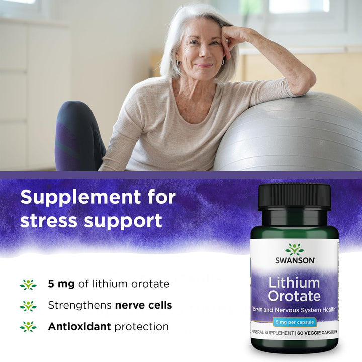 Swanson Lithium Orotate Antioxidant Mood Emotional Well