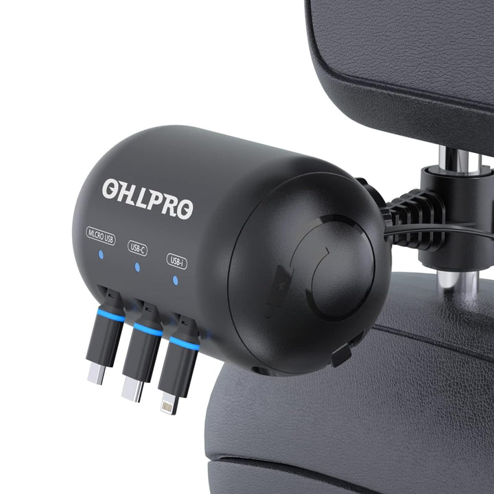 OHLPRO Multi Car Retractable Backseat 3 in 1 Car Chargi