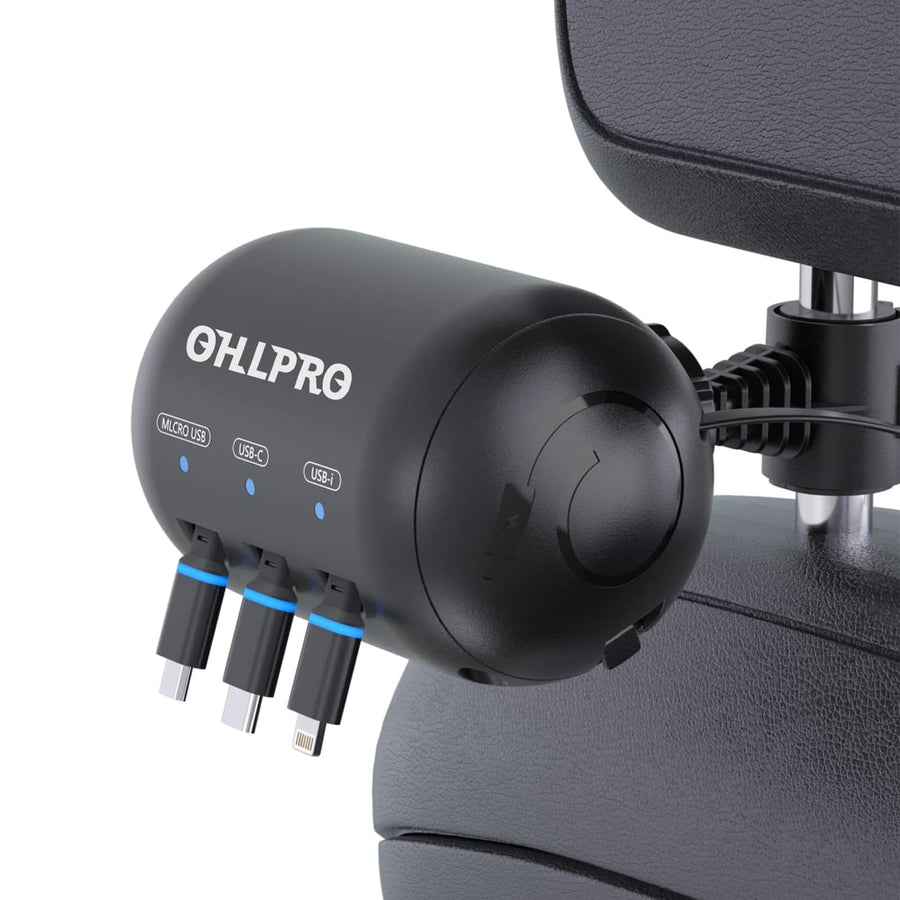 OHLPRO Multi Car Retractable Backseat 3 in 1 Car Chargi