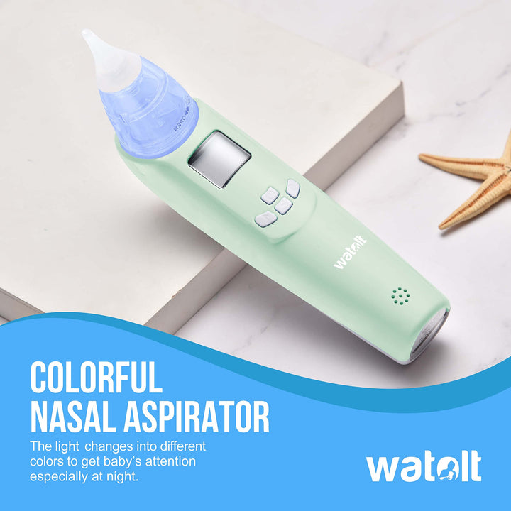 Watolt Baby Nasal Aspirator - Electric Nose Suction for Baby - Automatic Booger Sucker for Infants - Battery Powered Snot Mucus Remover for Kids Toddlers