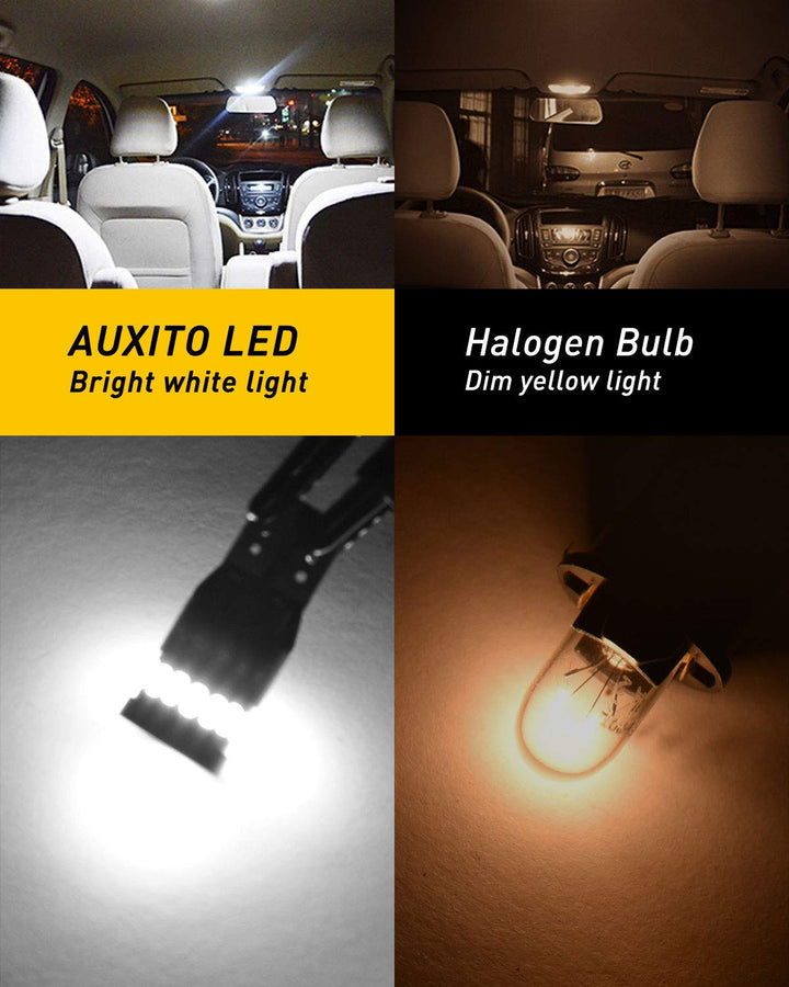 AUXITO 194 LED Light Bulb 6000K White 168 2825 W5W T10 
