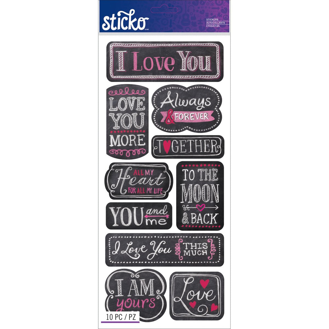 I Love You Chalk Words 52-60136