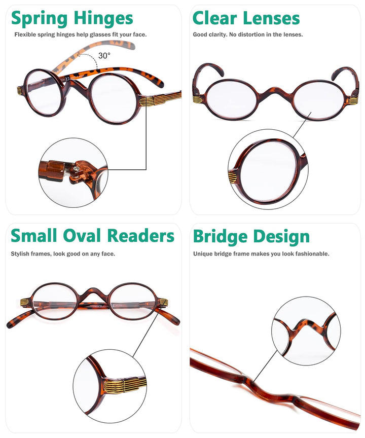 Eyekepper Small Oval Round Reading Glasses Vintage Mini