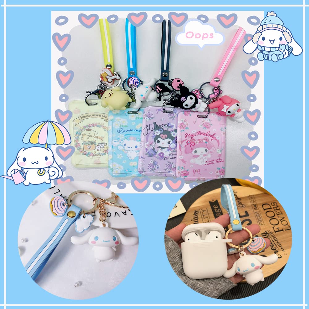 Cartoon Gift Set for Girl Women-Kaychain,ID Card Holder,Coin Purse