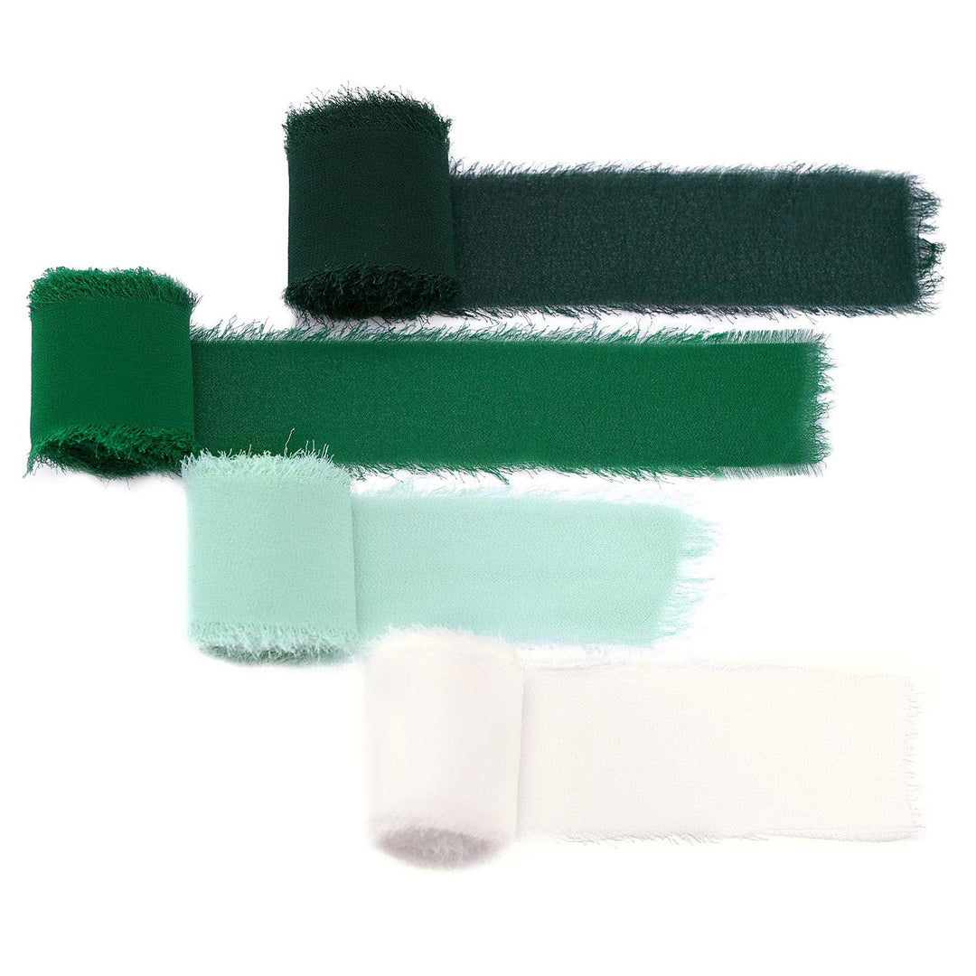 DreamBuilt Handmade Fringe Chiffon Silk-Like Ribbon 1.5