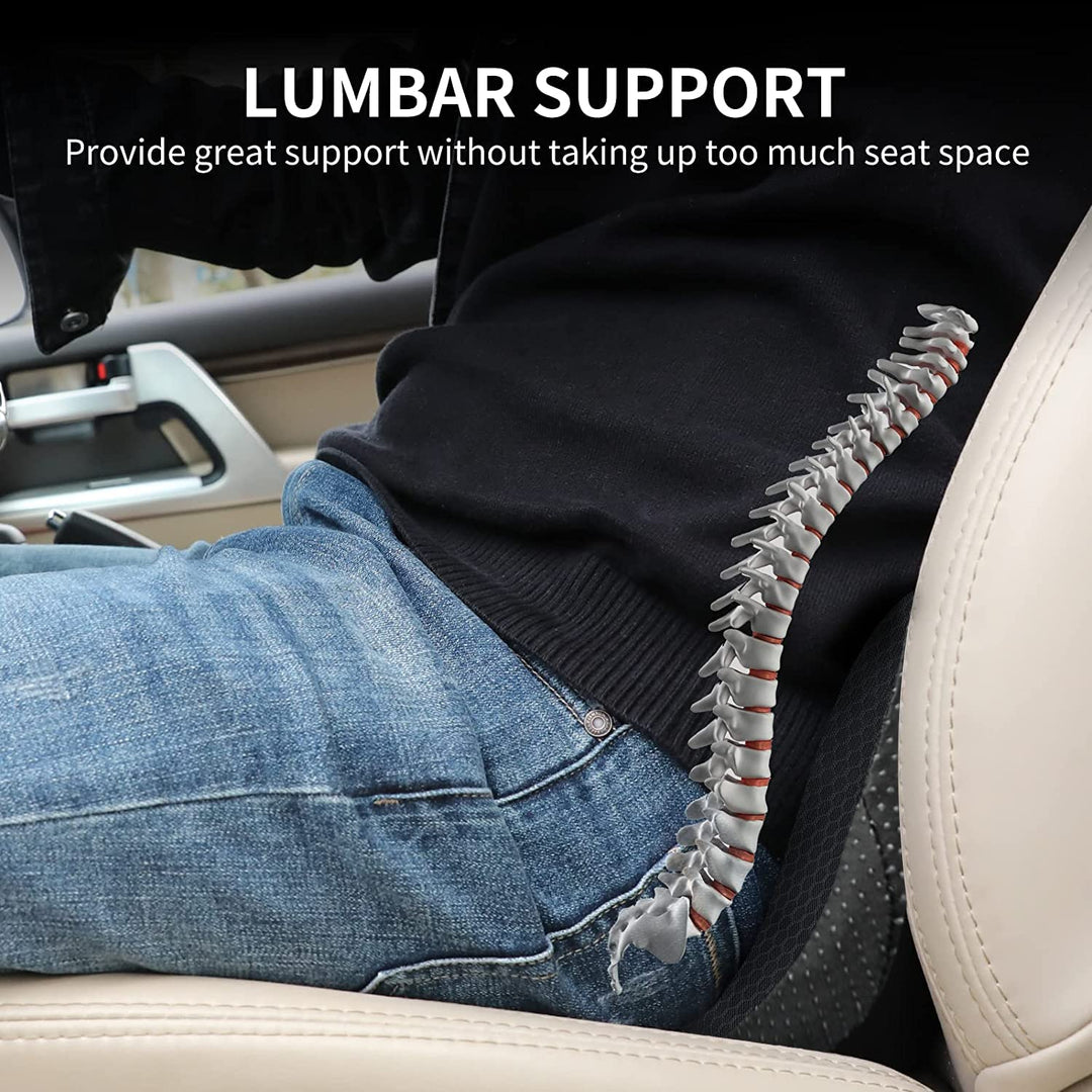 Car Seat Cushion - Memory Foam Car Seat Pad - Sciatica &amp; Lower Back Pain Relief - Car Seat Cushions for Driving - Road Trip Essentials for Drivers(Black)