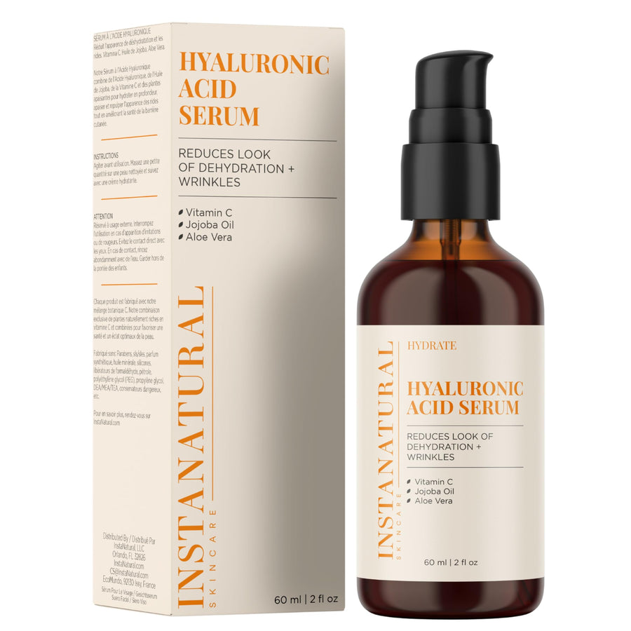 Hyaluronic Acid Serum - Anti Aging Serum for Face - Reduces Wrinkles, Fine Lines & More - For Youthful & Radiant Skin - With Vitamin C Serum and More - 2 OZ