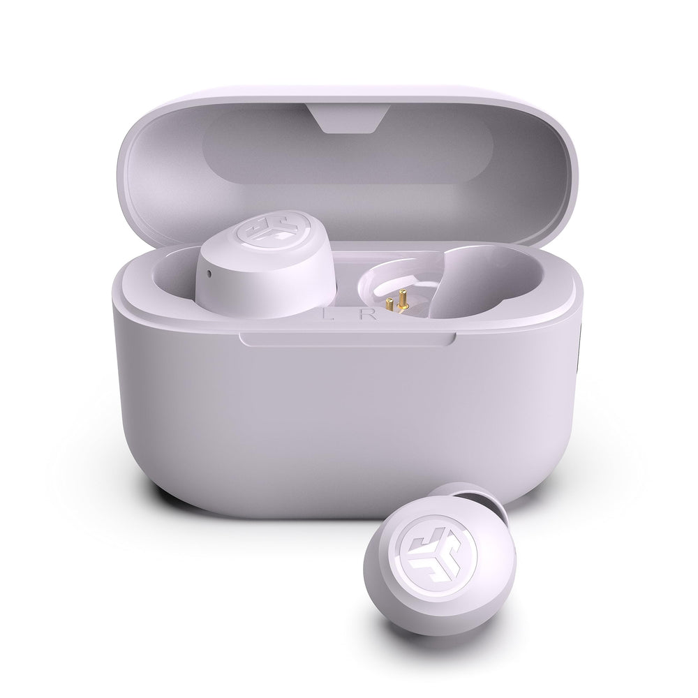Go Air Pop True Wireless Bluetooth Earbuds + Charging Case, Lilac, Dual Connect, IPX4 Sweat Resistance, Bluetooth 5.1 Connection, 3 EQ Sound Settings Signature, Balanced, Bass Boost