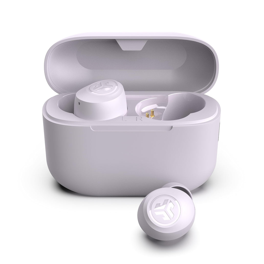 Go Air Pop True Wireless Bluetooth Earbuds + Charging Case, Lilac, Dual Connect, IPX4 Sweat Resistance, Bluetooth 5.1 Connection, 3 EQ Sound Settings Signature, Balanced, Bass Boost