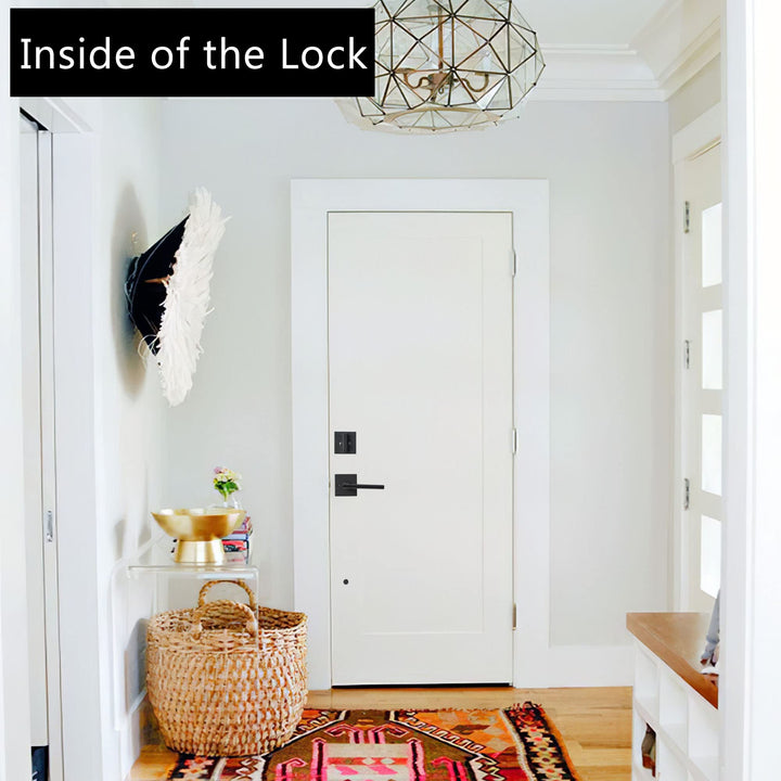 Front Door Lock Set Black Door Handle Front Door Handle Sets with Deadbolt Entry Door Locksets Single Cylinder HandleSet with Straight Handle Lower Half Grip Matte Black Front Door Handle