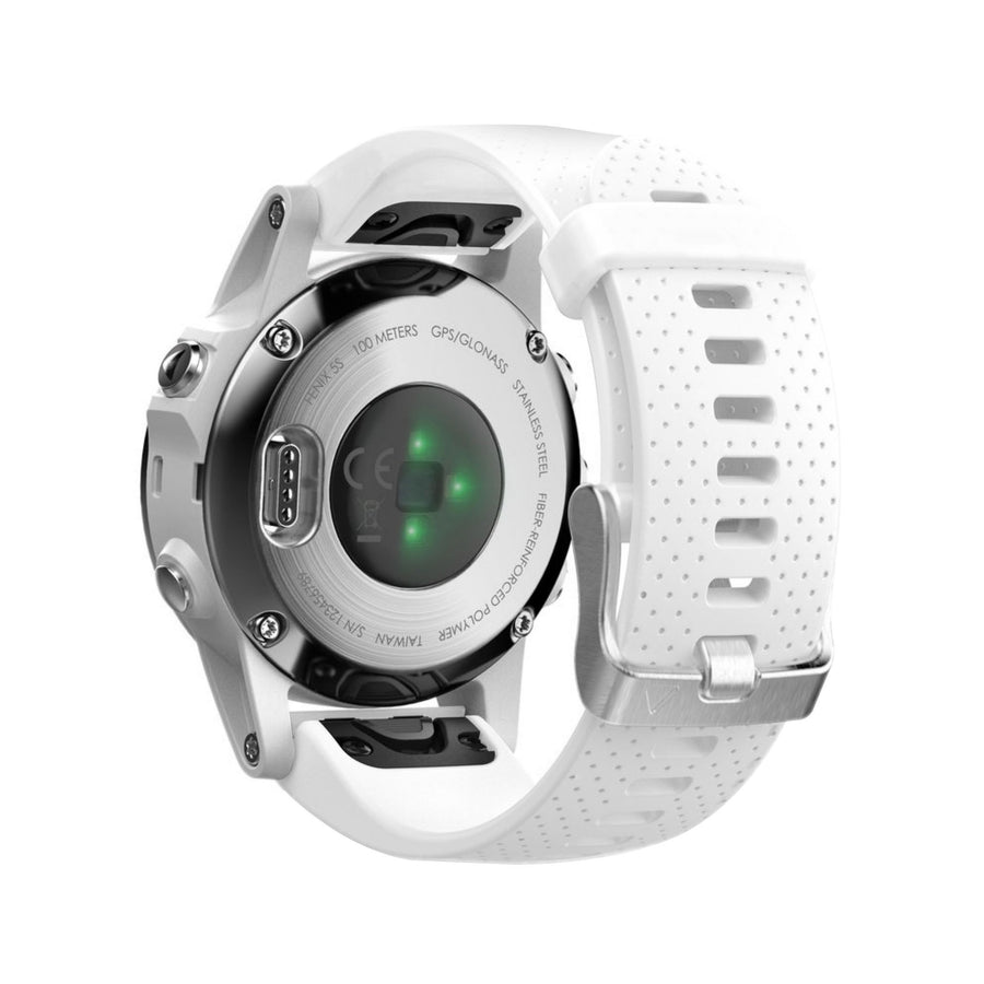 Compatible Fenix 5S Watch Band Fenix 6S Quickfit Soft Silicone Replacement Strap for Fenix 8 43mm/Fenix 5S Plus/Fenix 6S Pro/Fenix 7S/D2 Delta S Smartwatch(Silver Buckle-White)