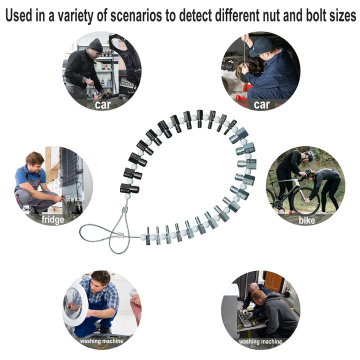 Nut &amp; Bolt Thread Checker (Complete SAE/Inch and Metric Set) - 26 Male/Female Gauges - 14 Inch &amp; 12 Metric - Quickly Checking Nuts and Bolts Inch or Metric and Verifying The Size and Thread Pitch