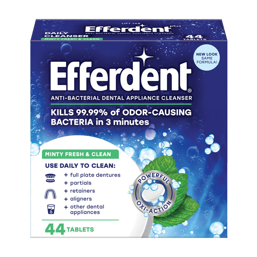 Efferdent Plus Mint Anti-Bacterial Denture Cleanser Tab