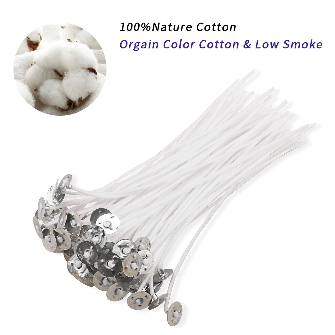 100 Piece 10 inch Candle Wicks-Pre-Waxed-Candle Wicks for Candle Making.