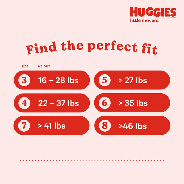 Huggies Size 5 Diapers, Little Movers Baby Diapers, Size 5 (27+ lbs), 132 Count, Packaging May Vary