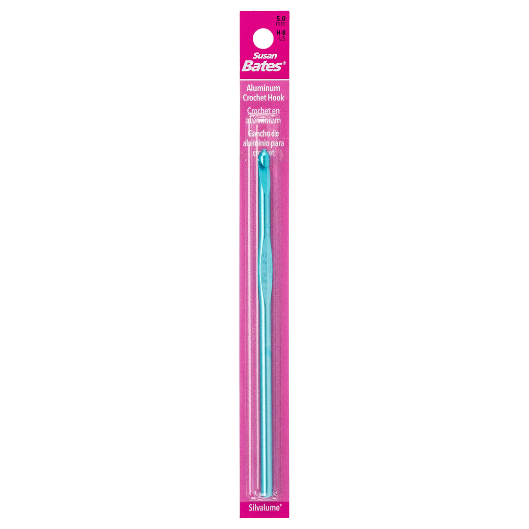 Silvalume Aluminum Crochet Hook 5-1/2 Size H 8 -Turquoise