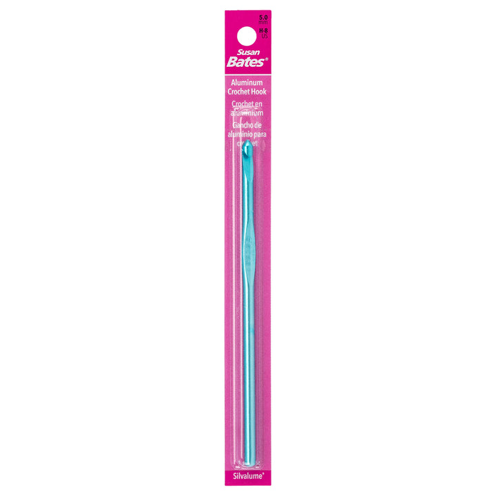 Silvalume Aluminum Crochet Hook 5-1/2 Size H 8 -Turquoise