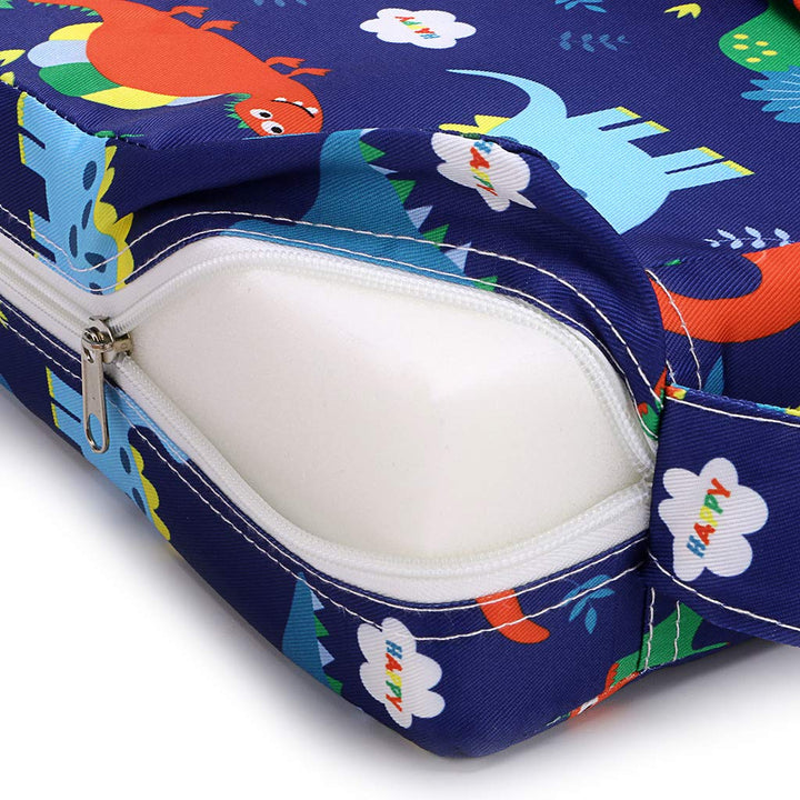 Chair Increasing Cushion - Baby Toddler Kids Infant Portable Dismountable Highchair Booster Cushion Washable Thick Chair Seat Cloth Straps (Dinosaur Blue)