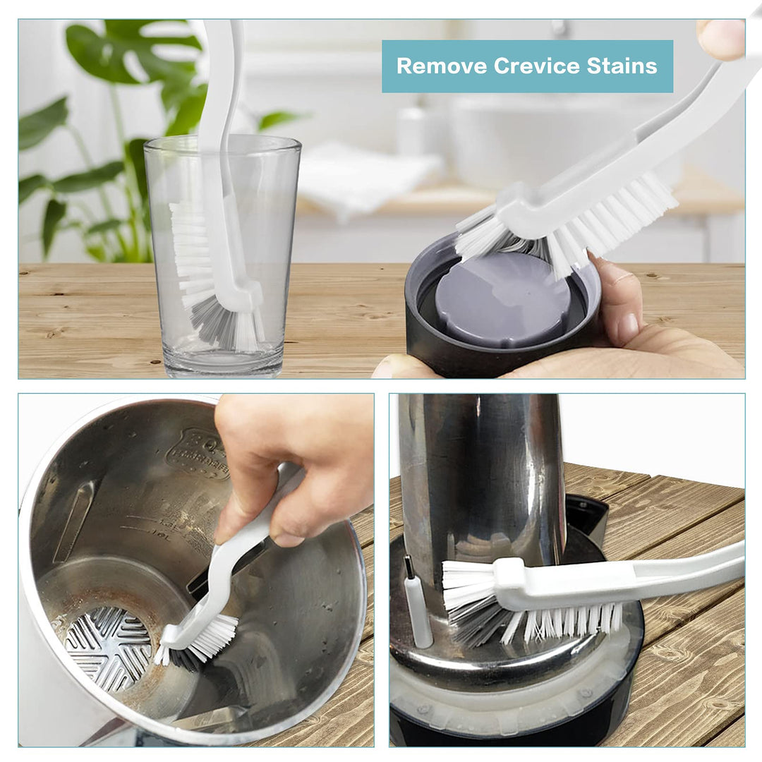 8 Pcs Dish Brush Bottle Bathroom Scrub Brushes Kitchen Cleaning Brush Right Angle Kitchen Brush Sink Household Pot Pan Edge Corners Tile Lines Brush with Stiff Bristles