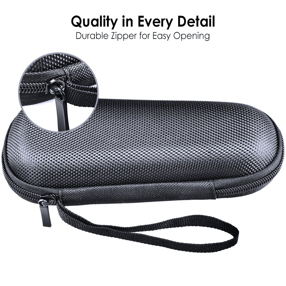 Hard EVA Razor Travel Case Compatible with Gillette Men&#39;s Razor - Mesh Pocket for 2 Razor Blades + Lightweight Carrying Handle + Durable Zipper (Only Case) (Black)