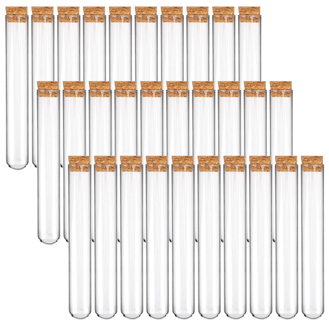 30pcs 13ml Glass Test Tubes with Cork Stoppers, 15×100mm Small Clear Glass Test Tubes for Scientific Experiments, Plant Propagation and Holiday Gifts
