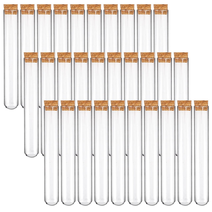 30pcs 13ml Glass Test Tubes with Cork Stoppers, 15×100mm Small Clear Glass Test Tubes for Scientific Experiments, Plant Propagation and Holiday Gifts