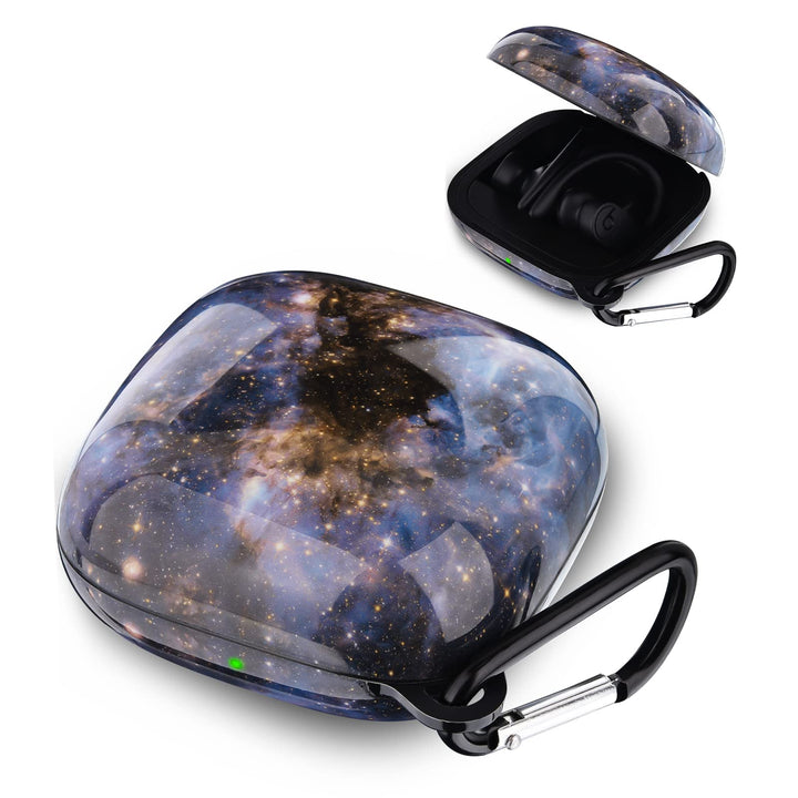 V.R.Hope Case Compatible with Powerbeats Pro Case Cover, Upgraded Anti-Lost &amp; Shockproof Protective Case with Carabiner for Beats Powerbeats Pro (Galaxy Black)