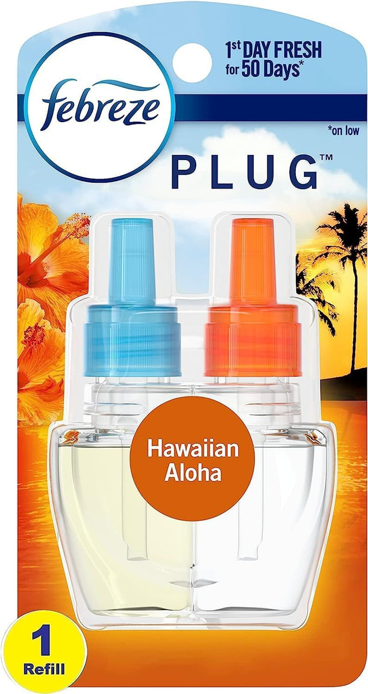 Febreze Odor-Fighting Fade Defy PLUG Air Freshener Refill, Hawaiian Aloha, (1) .87 fl. oz. Oil Refill