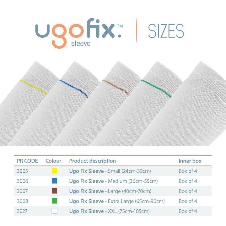 Ugo Fix Sleeve (x4) – Catheter Leg Bag Holder/Catheter Bag Cover, Strong and Durable Fibre Blends with External Seams, Washable and Reusable with Free Laundry Bag (Pack of 4) (Large)