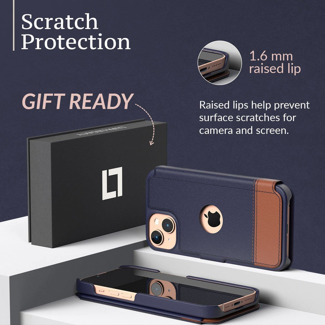 iPhone 13 Mini Wallet Case - Case with Card Holder - [Slim + Durable] for Women and Men - iPhone 13 Mini Flip Cell Phone case - Faux Leather - Folio Cover - Desert Sky