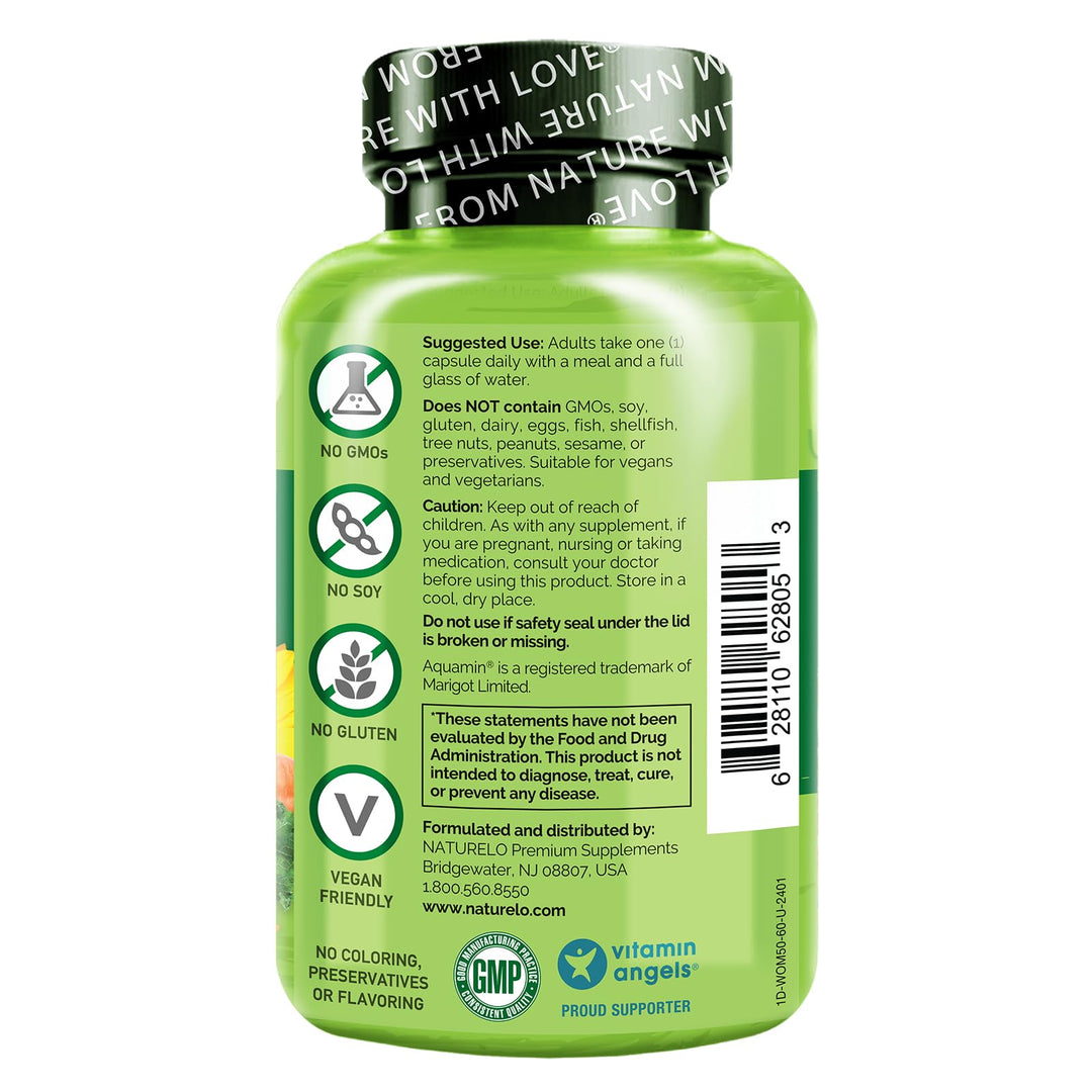 One Daily Multivitamin for Women 50+ (Iron Free) - Menopause Support for Women Over 50 - Whole Food Supplement - Non-GMO - No Soy - 60 Capsules - 2 Month Supply