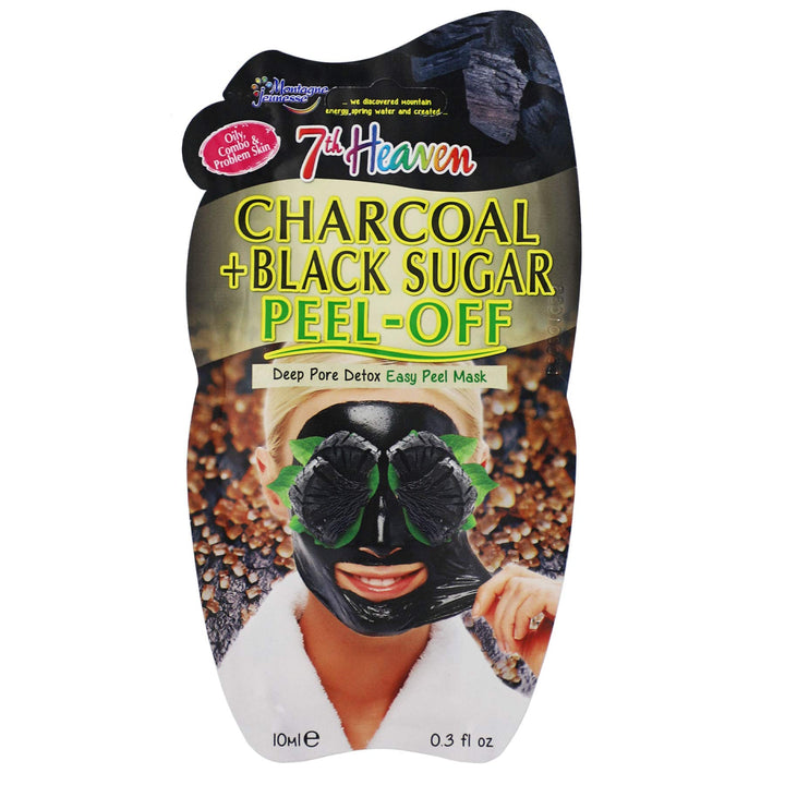 Charcoal + Black Sugar Peel Off Easy Peel Facial Mask, Deep Pore Skin Detox, 3-Pack of 0.30 Oz Mask, Sachets