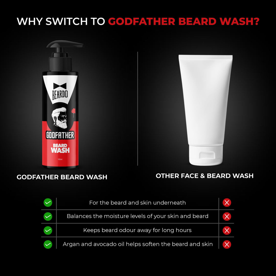 Beardo Godfather Beard Wash for men, 100ml | Aromatic, 