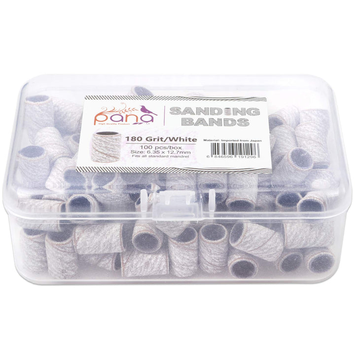 100 Pieces Large Nail Sanding Bands Professional Nail Manicure Great Fit for Nail Drill Bits for Acrylic Nails (180 Grit, Zebra)