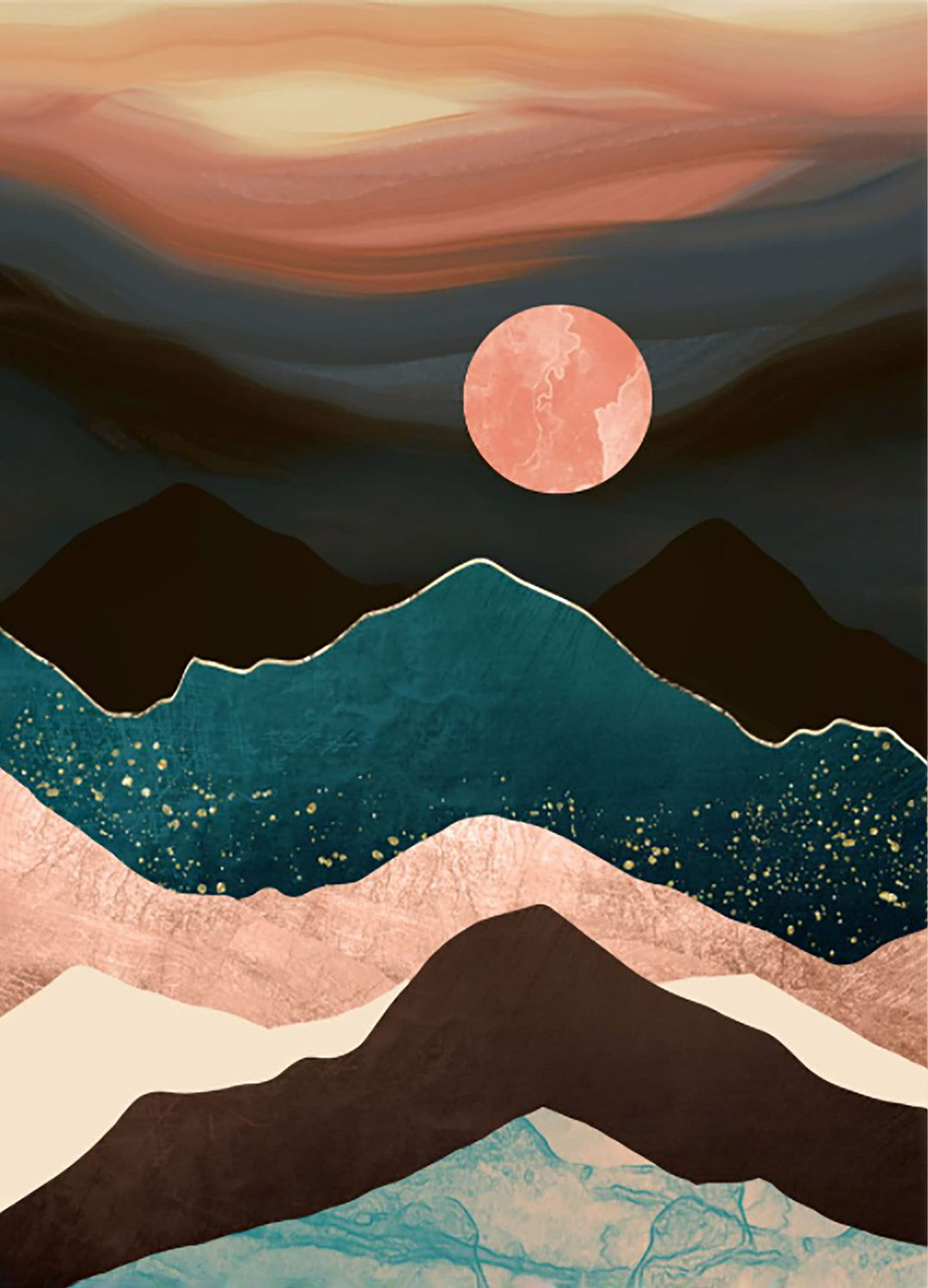 Diamond Painting Mountain Kit,Diamond Art Kits for Adults,Abstract Scenery Paint with Diamonds Round for Gift,Wall Decor(12x16) (Mountain)