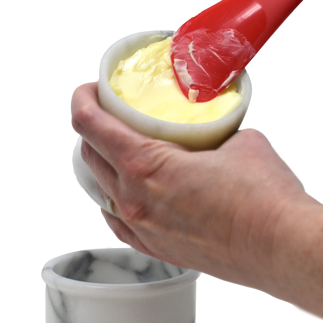 Norpro Marble Butter Keeper, Off-White