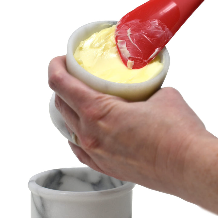 Norpro Marble Butter Keeper, Off-White