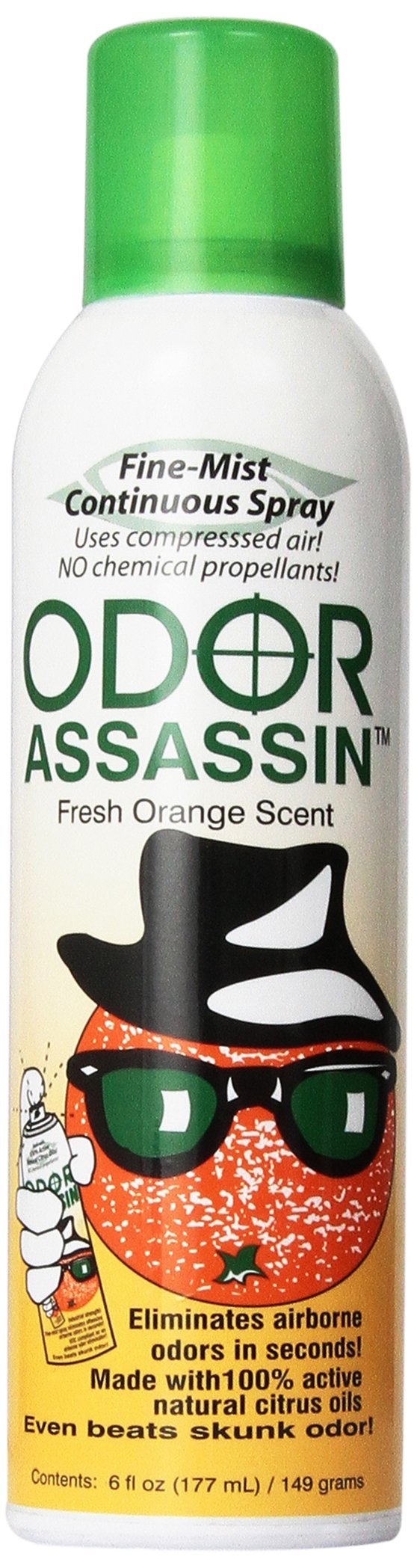 Odor Assassin Odor Control Spray Fresh Orange Aerosol 6 Oz
