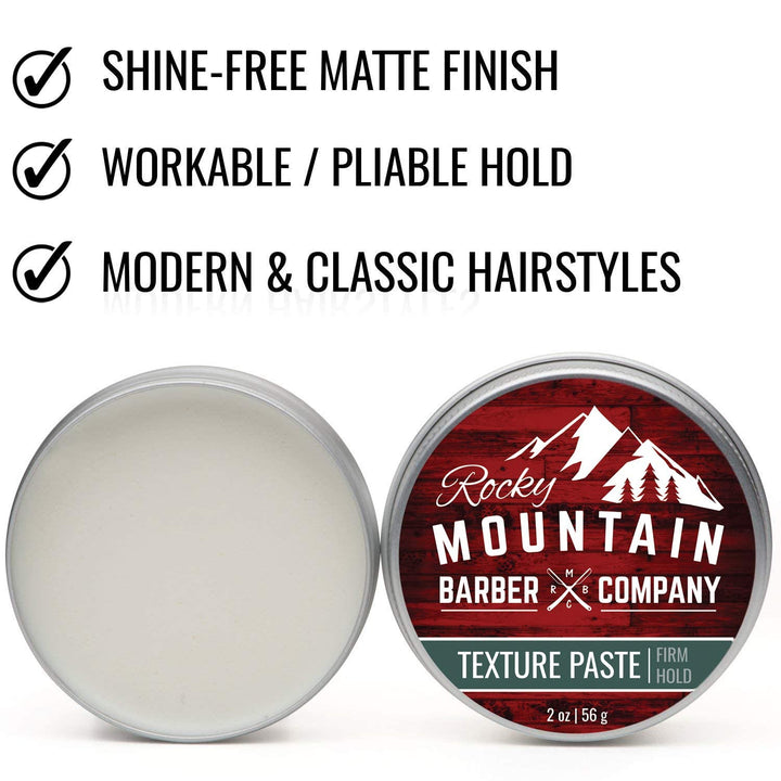 Hair Paste for Men - Hair Styling Paste with Pliable Light-Firm Hold for All Hair Styles, Shine-Free Matte Finish - Easy to Wash Out, 2 oz